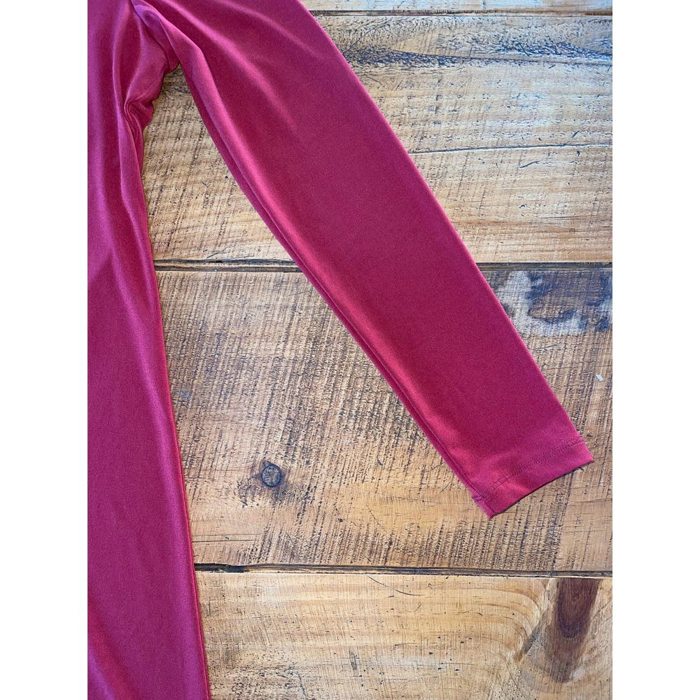 Womens Carmen Marc Valvo Brick Red‎ Long Sleeve Slinky Soft Grommet Dress Small - Picture 3 of 7
